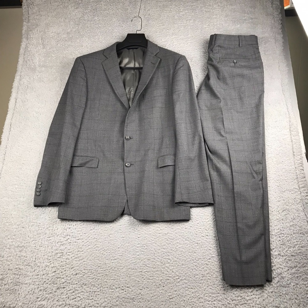Brooks‎ Brothers Regent Loro Piana Mooving Wool Windowpane Suit 41R Pants 34x29